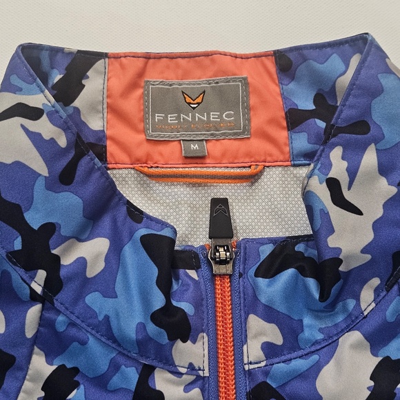 FENNEC 1/4 Zip Pullover Windbreaker Mens Medium Blue Camo Lightweight Outdoor - Picture 4 of 8